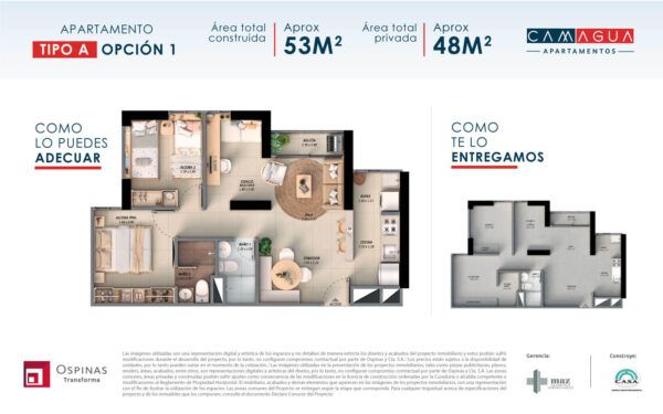 Tipo A, 53 m2