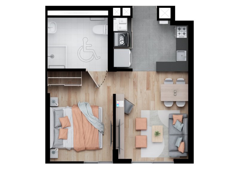 Tipo 3 PMR, 36,24 m2