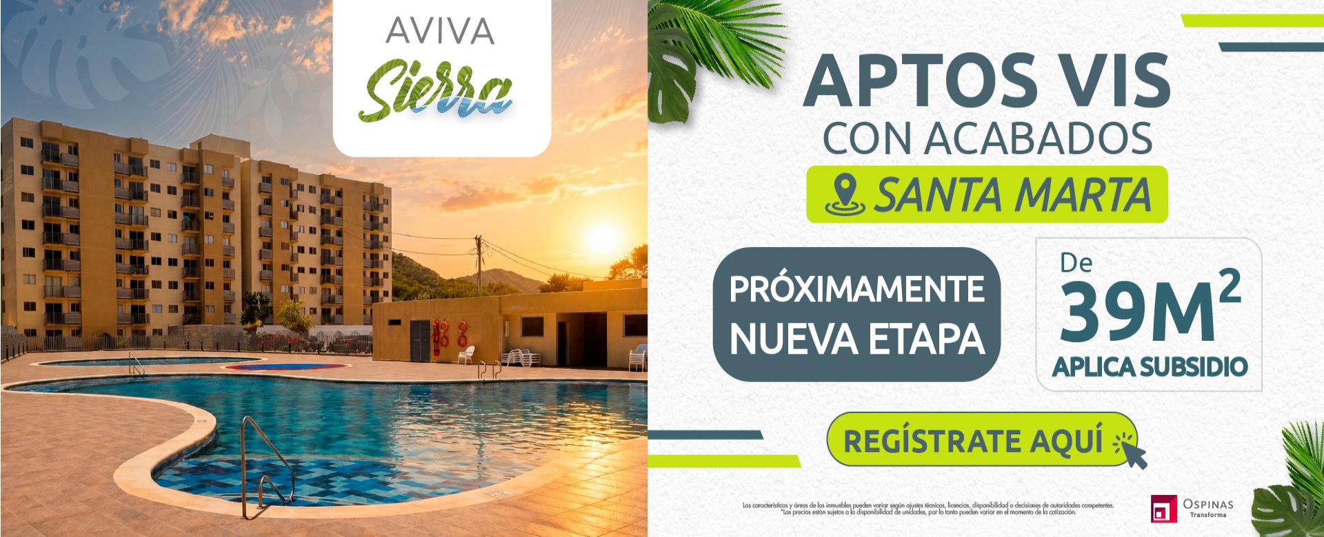 Aptos VIS en Santa Marta, con acabados