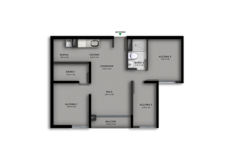 TIPO B, 52.85 M2