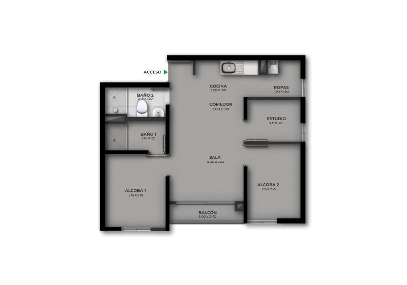 TIPO C, 52.55 M2