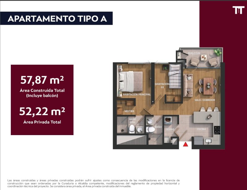Tipo A ET3, 57,87 m2