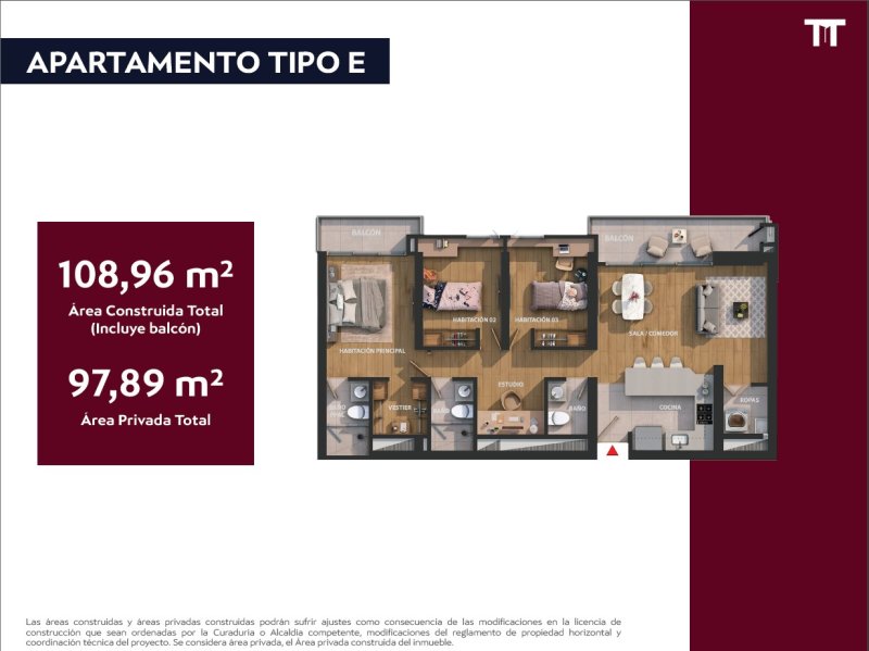 Tipo E Et3, 108,96 m2