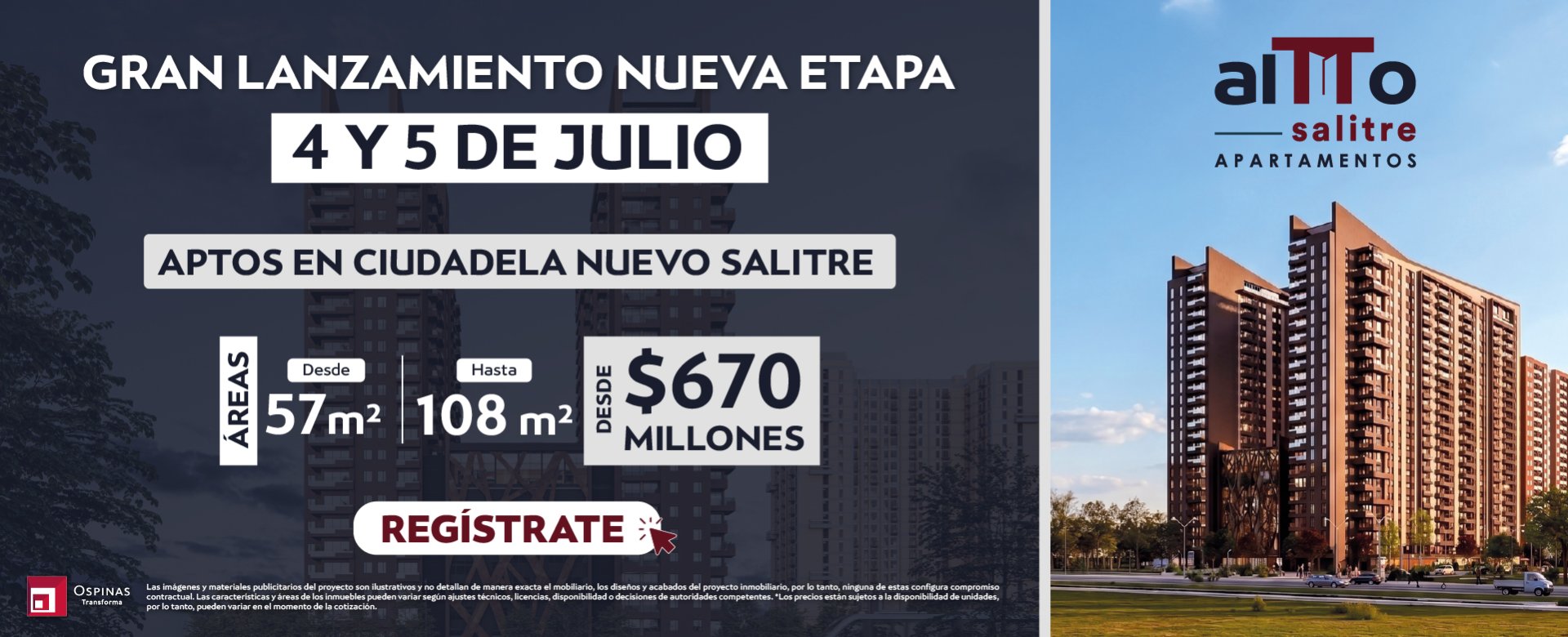Altto Salitre, NO VIS, con acabados,