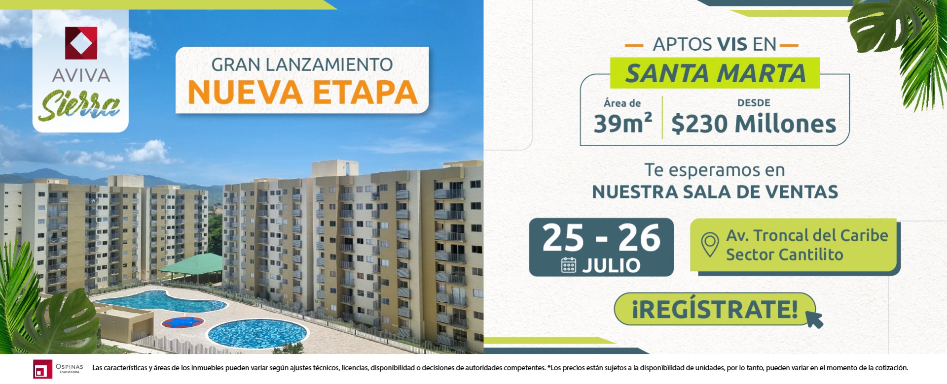 Aptos VIS en Santa Marta, con acabados
